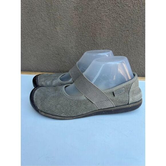 Keen Sienna Mary Jane Canvas Womens Size 8.5 Taupe Brindle Comfort Flats Shoes - Picture 3 of 7